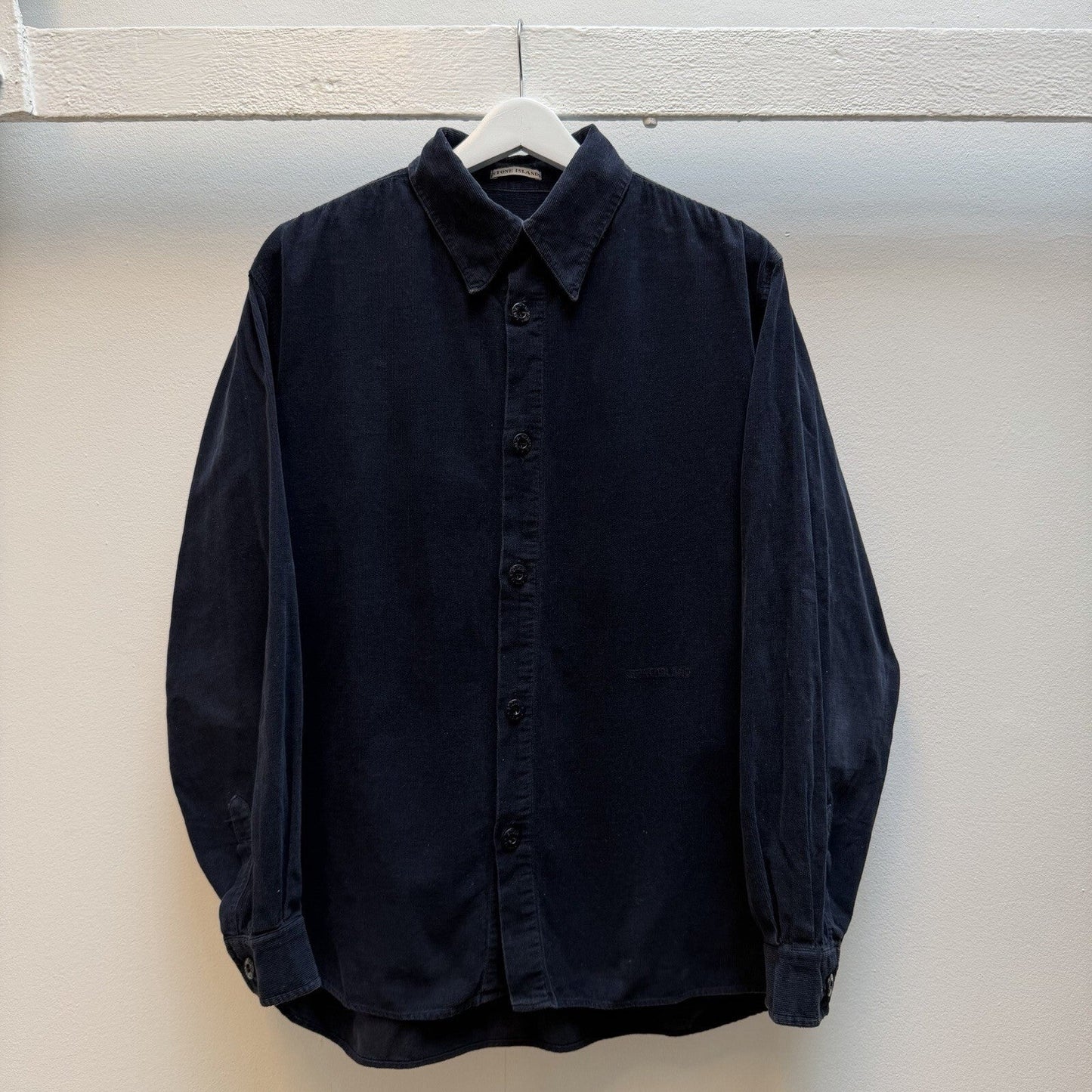 90’s Stone Island Corduroy Shirt (L) | Large, Blue
