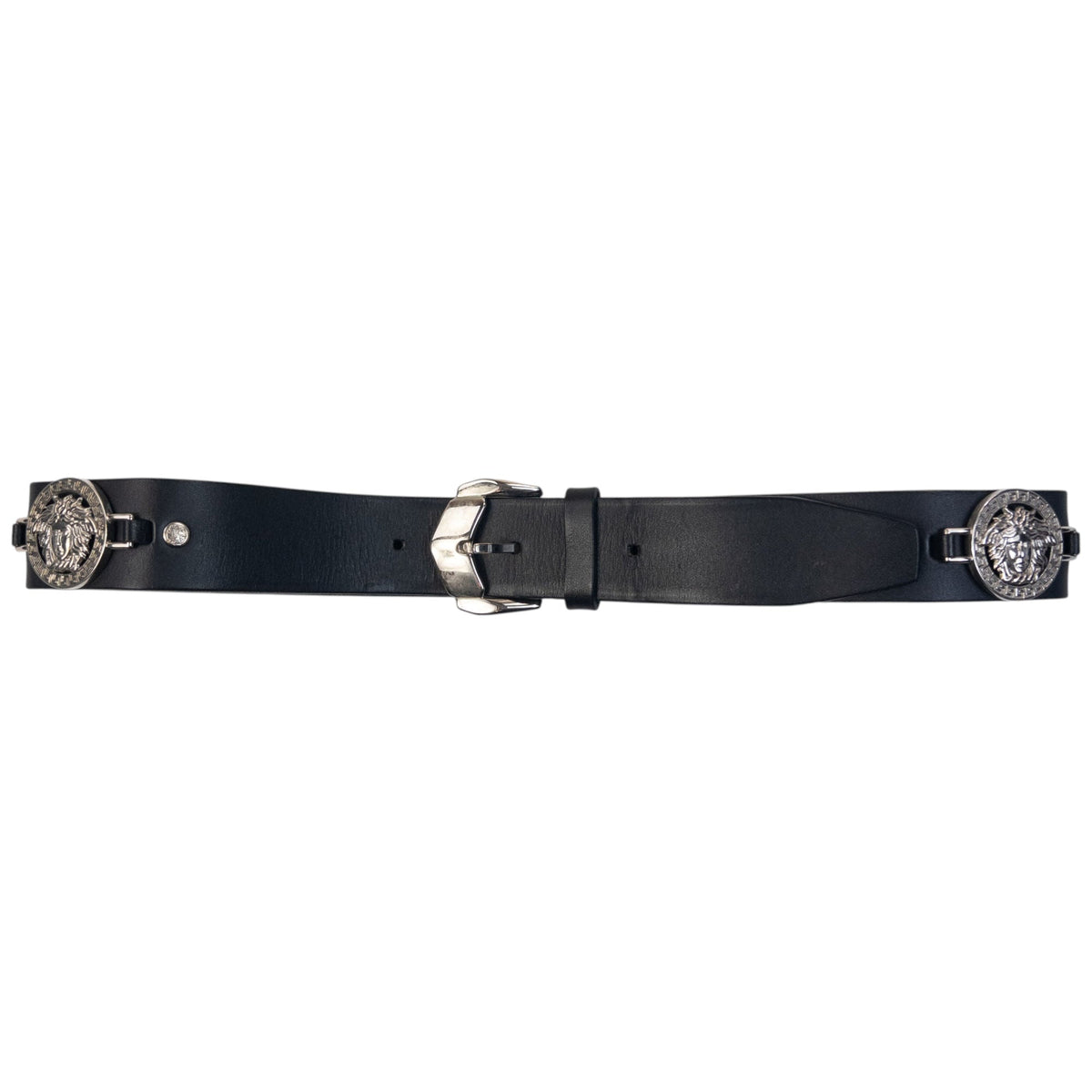 Vintage 90s Gianni Versace Embossed Leather Belt Size L | O/S, Black