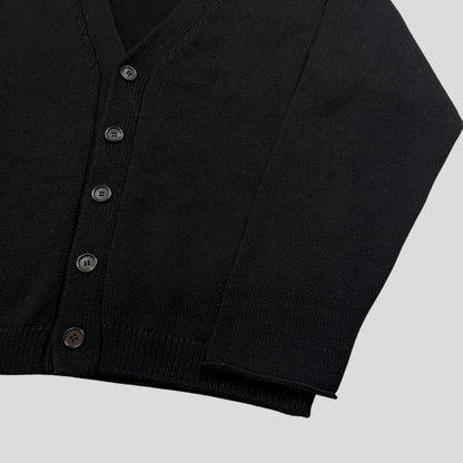 Prada 2021 Triangle Logo Heavyweight Boxy Wool Cardigan - M | Default Title, Black