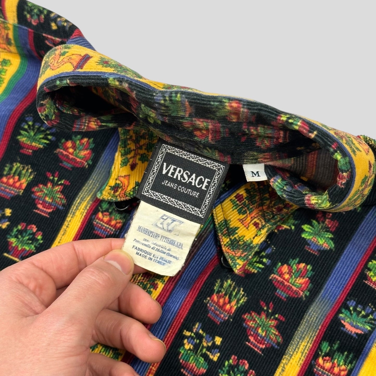 Versace Jeans Couture 1990’s Bonsai Plants Corduroy Shirt - M (L/XL) | Default Title, Red