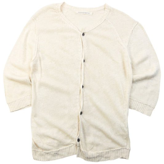 Vintage 2000s Yohji Yamamoto Knitted Silk Cardigan Womens Size S | Small, Cream