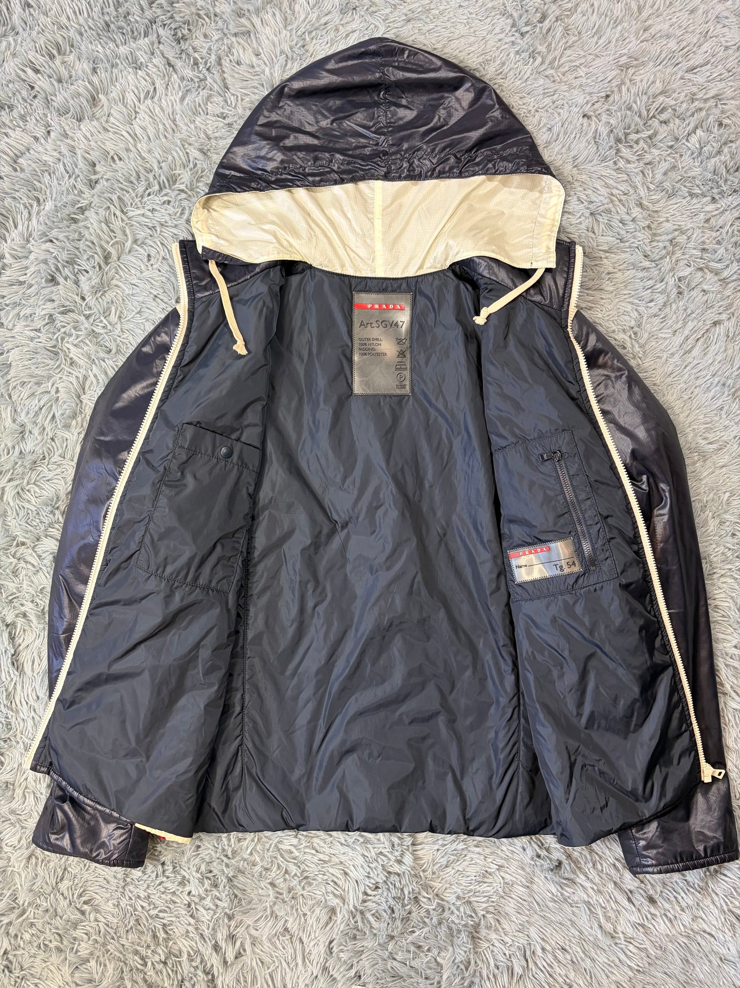 Prada Sport 2008 Astro Panelled Nylon Padded Biker Jacket - L | O/S, Multicoloured