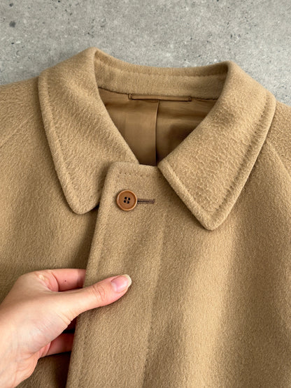 Italian Vintage Wool Cashmere Concealed Placket Belted Coat - XL/XXL