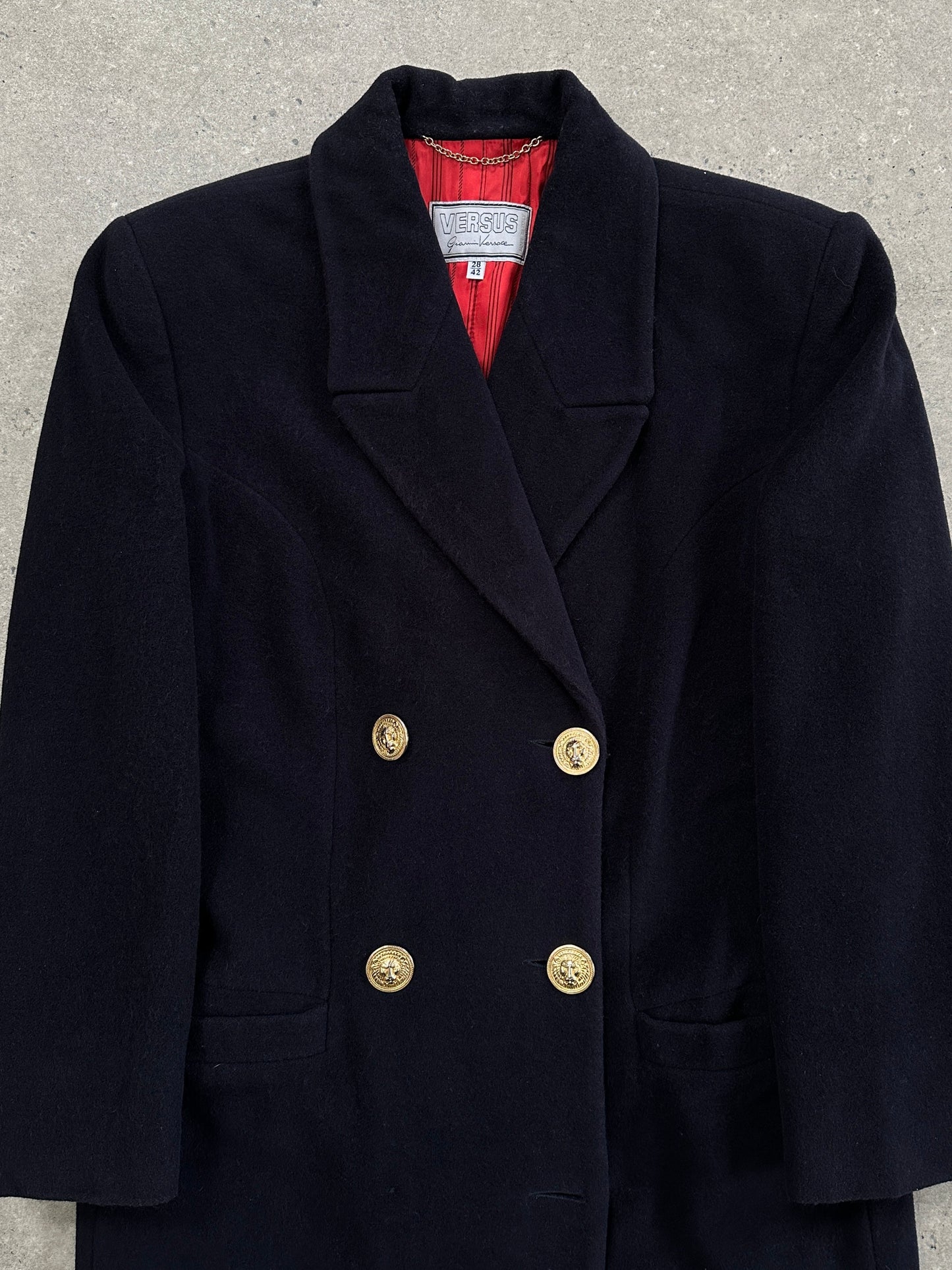 Gianni Versace Versus 1990s Bespoke Button Double Breasted Coat - M