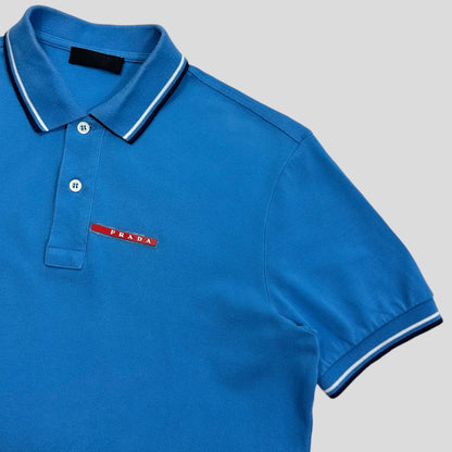 Prada Milano 2018 Aqua Blue Polo Shirt - S