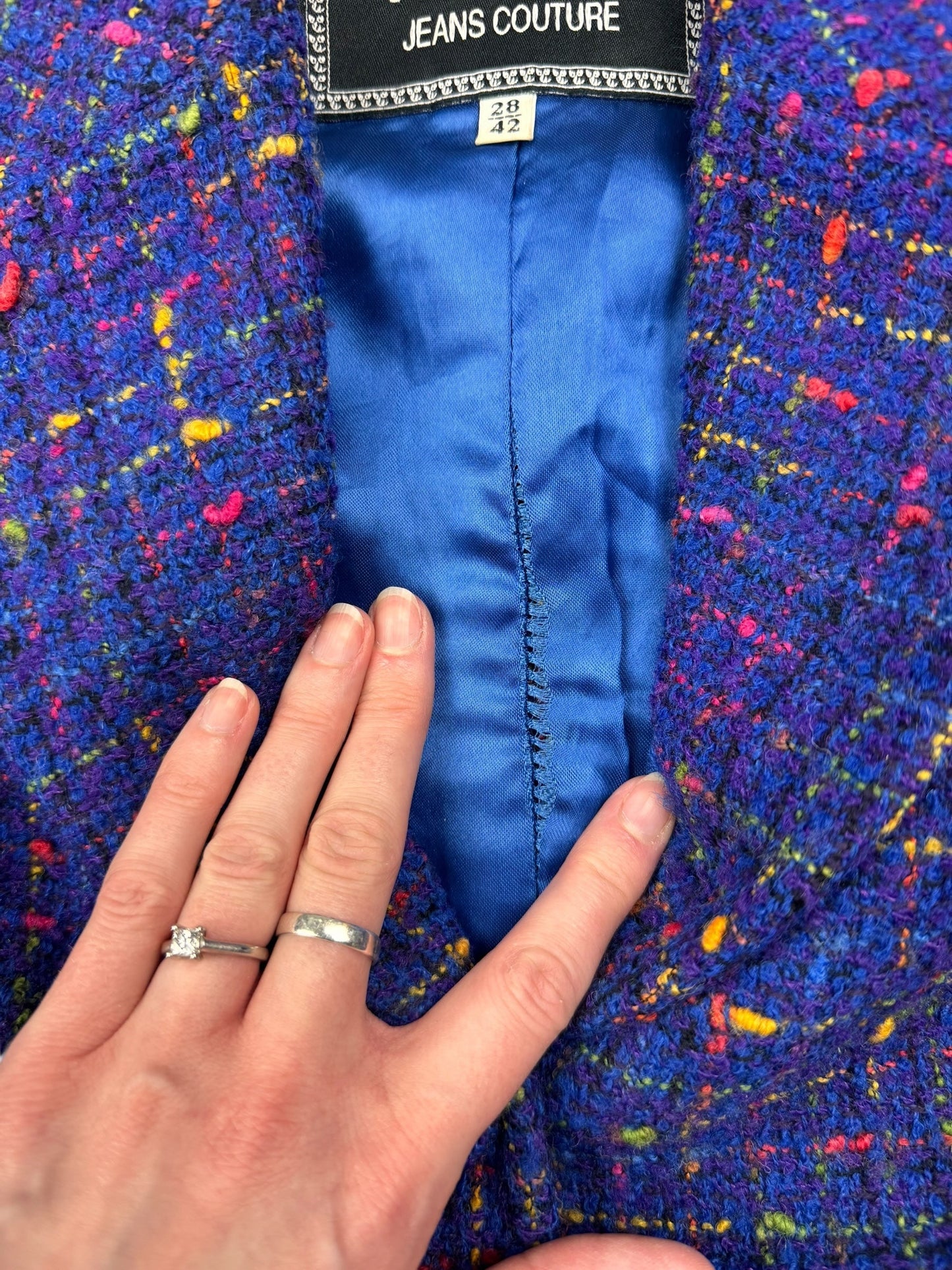 Versace early 1990s boucle skirt suit