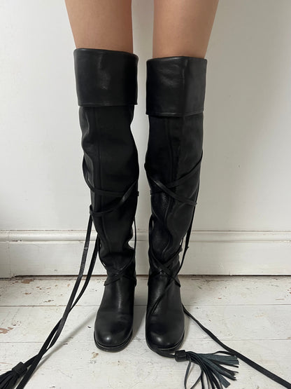 CHLOE LACE UP BOOTS (EU 38) | DEFAULT TITLE, Black