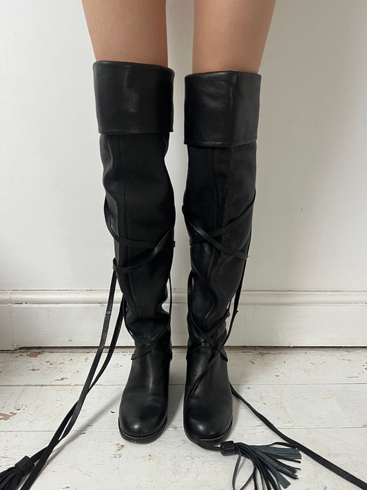 CHLOE LACE UP BOOTS (EU 38) | DEFAULT TITLE, Black