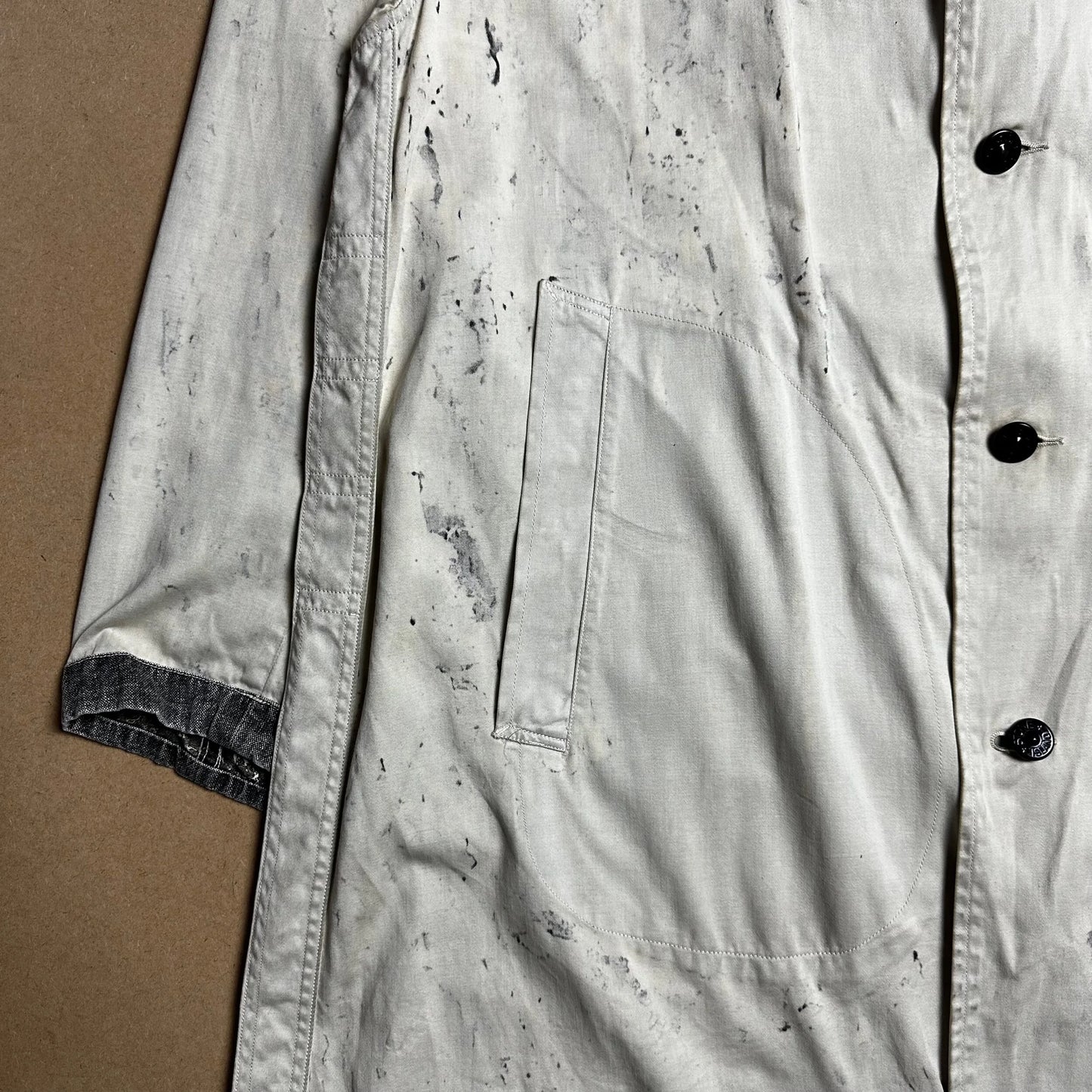 S/S 1985 Light Grey Raso Gommato Marina Rain Coat
