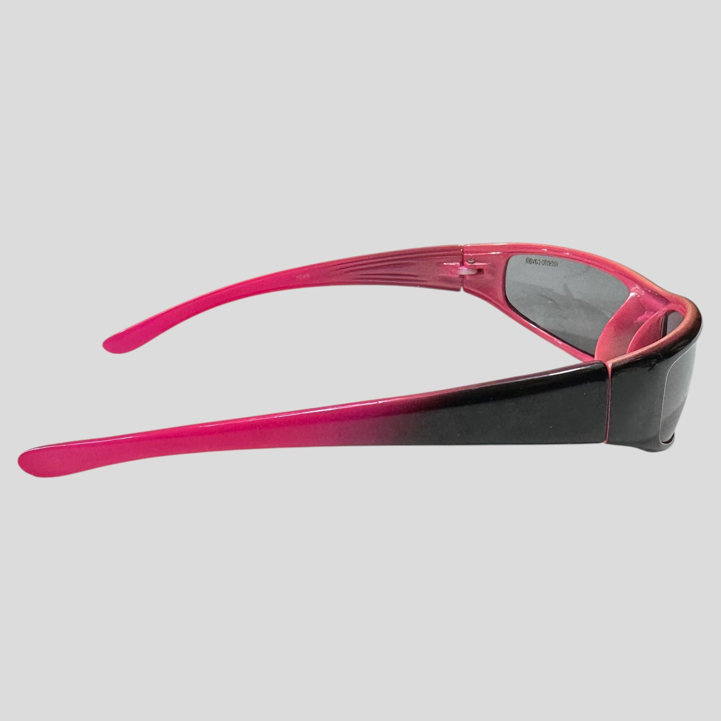 Roberto Cavalli 00’s Hot Pink Gradient Wraparound Sunglasses | O/S, Black