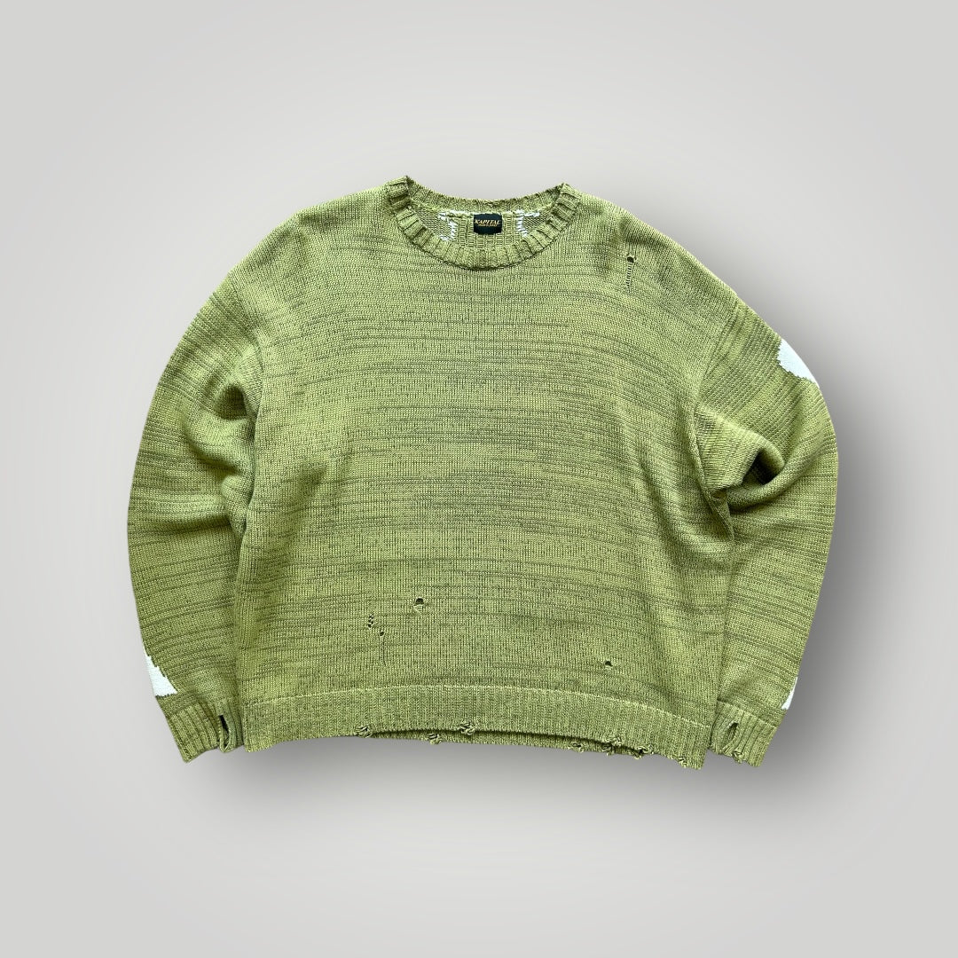 Kapital 5G Distressed Intarsia Knit XL