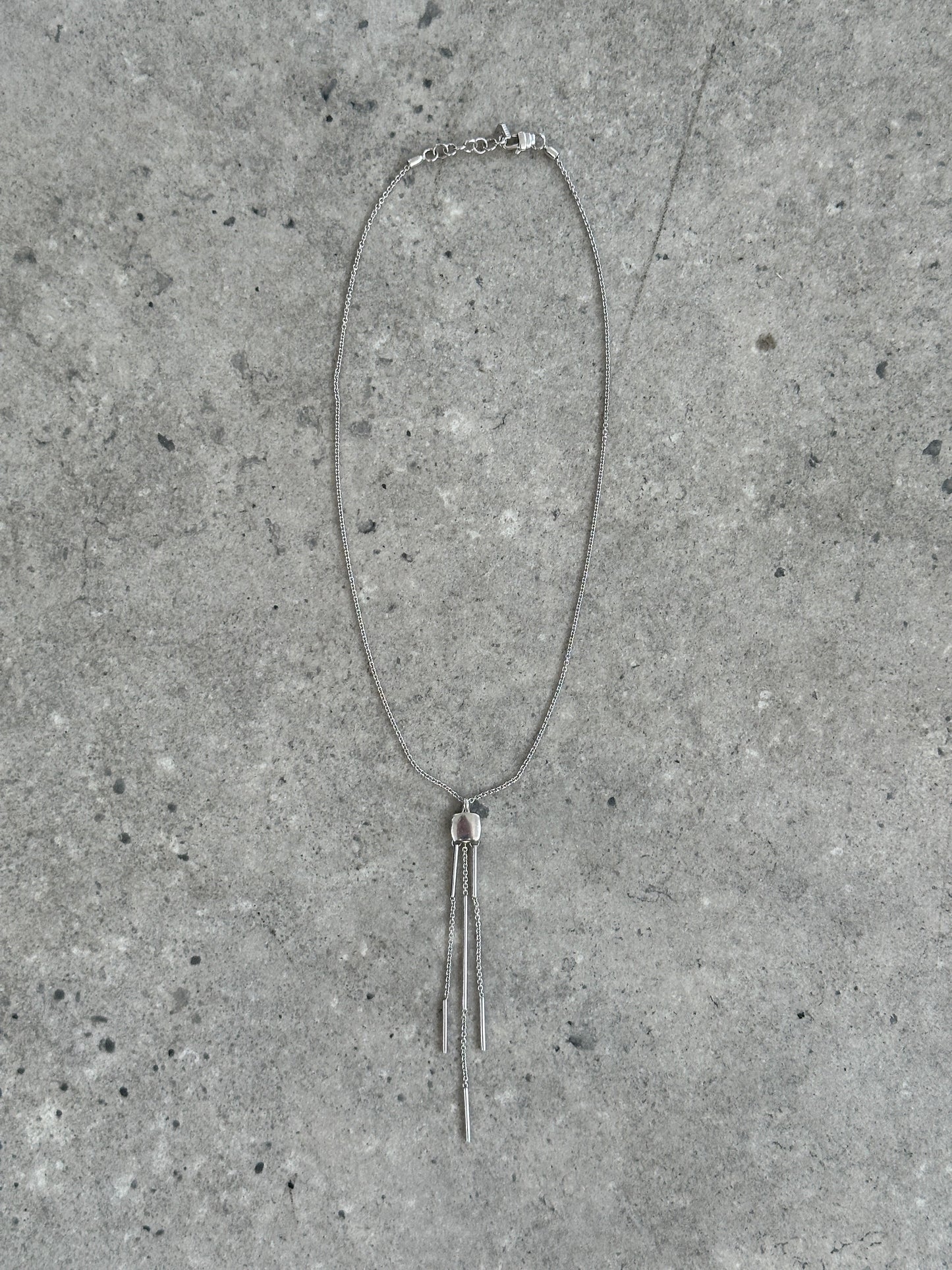 Emporio Armani 2000s Sterling Silver Lariat Necklace