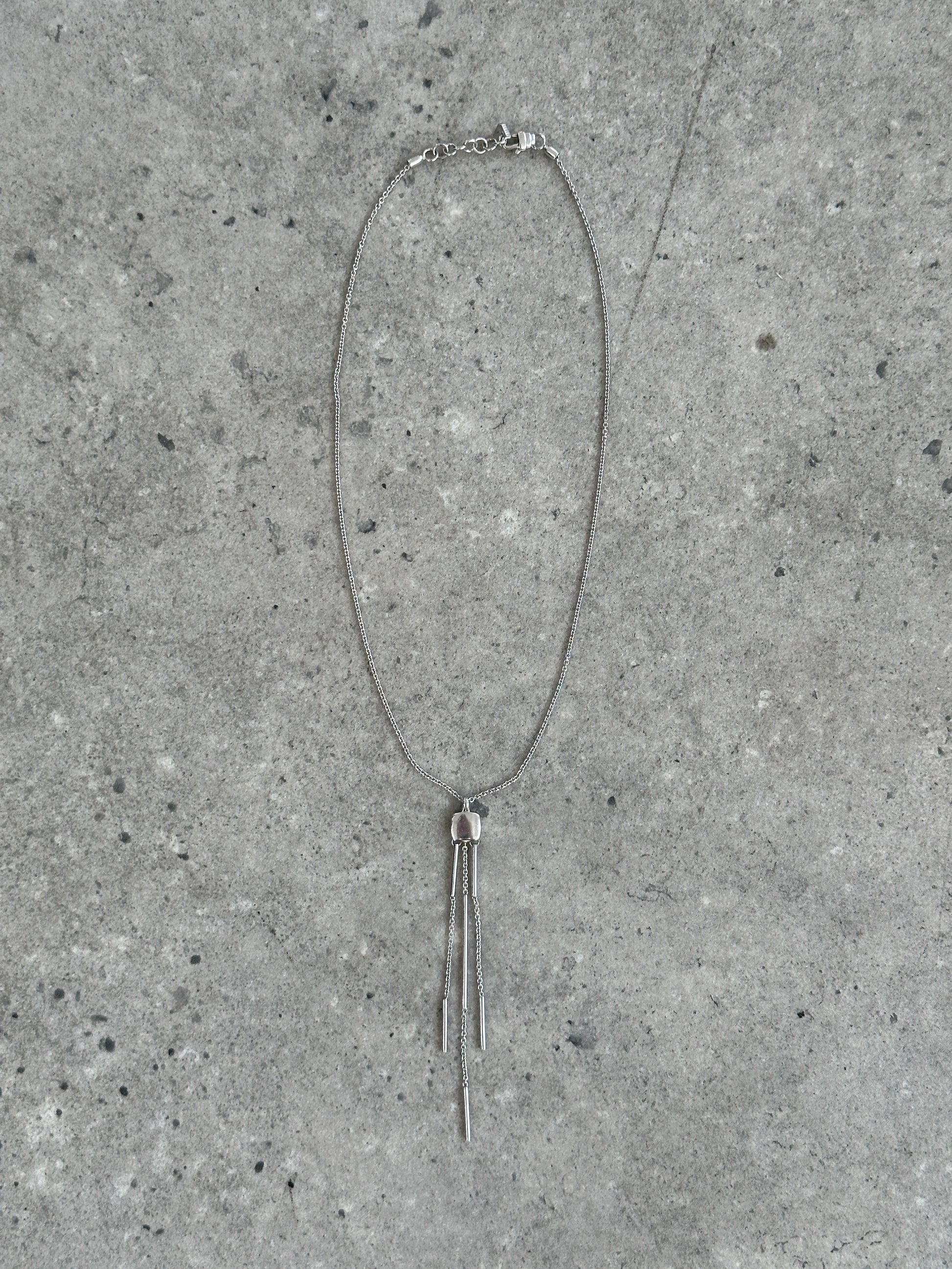 Emporio Armani 2000s Sterling Silver Lariat Necklace
