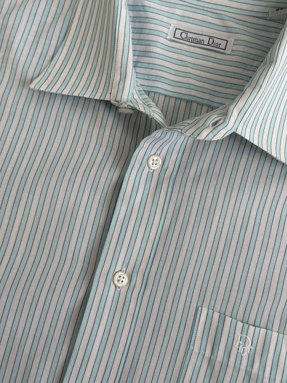 Christian Dior 1990s Cotton Check Short Sleeve Shirt - L