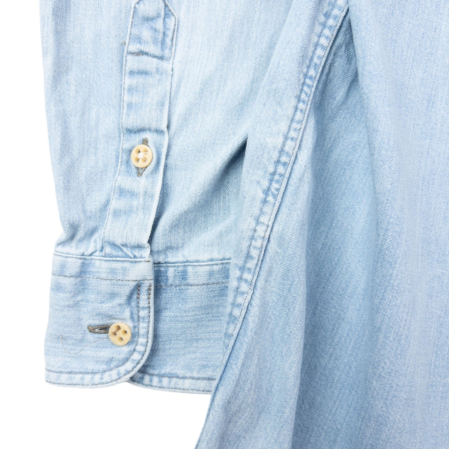 Vintage 90s Armani Jeans Long Sleeve Button Up Denim Shirt Size XL | XL, Blue