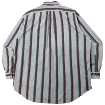 Vintage 90s Polo Ralph Lauren Striped Q Zip Shirt Size XXL | XXL, Grey, Green, Burgundy
