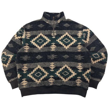 Vintage Polo Ralph Lauren Aztec Fleece Q Zip Sweatshirt Size XL