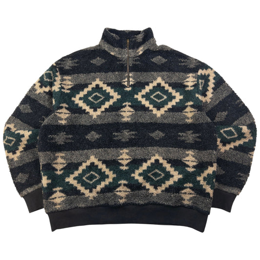 Vintage Polo Ralph Lauren Aztec Fleece Q Zip Sweatshirt Size XL
