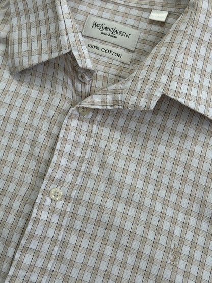 Yves Saint Laurent Pour Homme 2000s Pure Cotton Check Shirt - XL