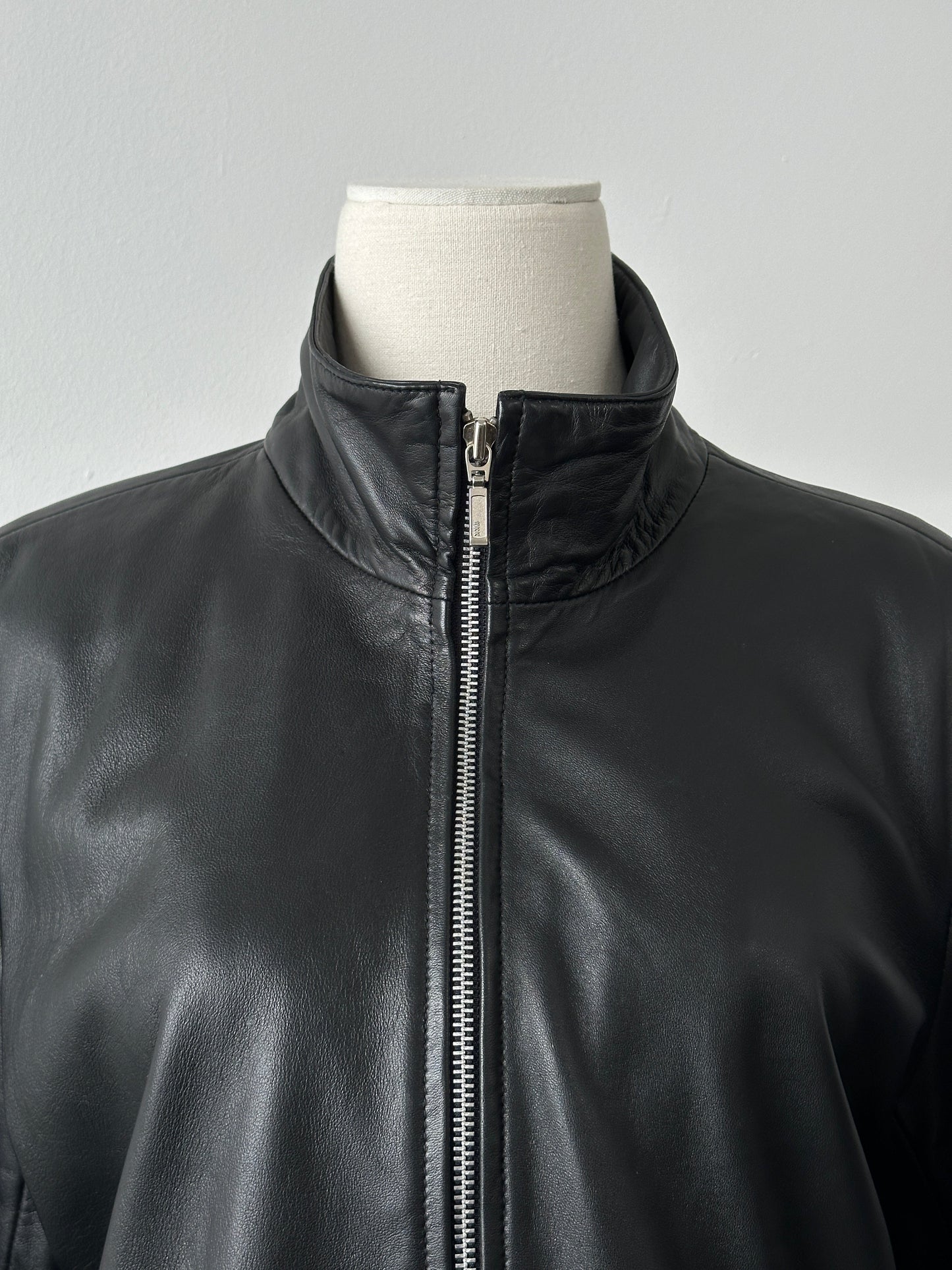Vintage 2000s Double Zip Leather Jacket - S-M