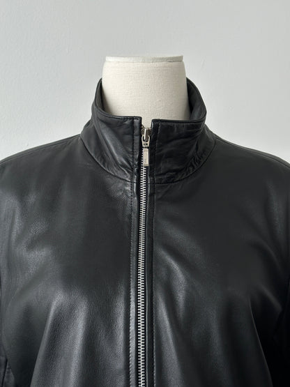 Vintage 2000s Double Zip Leather Jacket - S-M