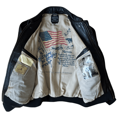 Avirex 1990 'Alpha Jet' A2 Leather Flight Jacket - L | Large, Red