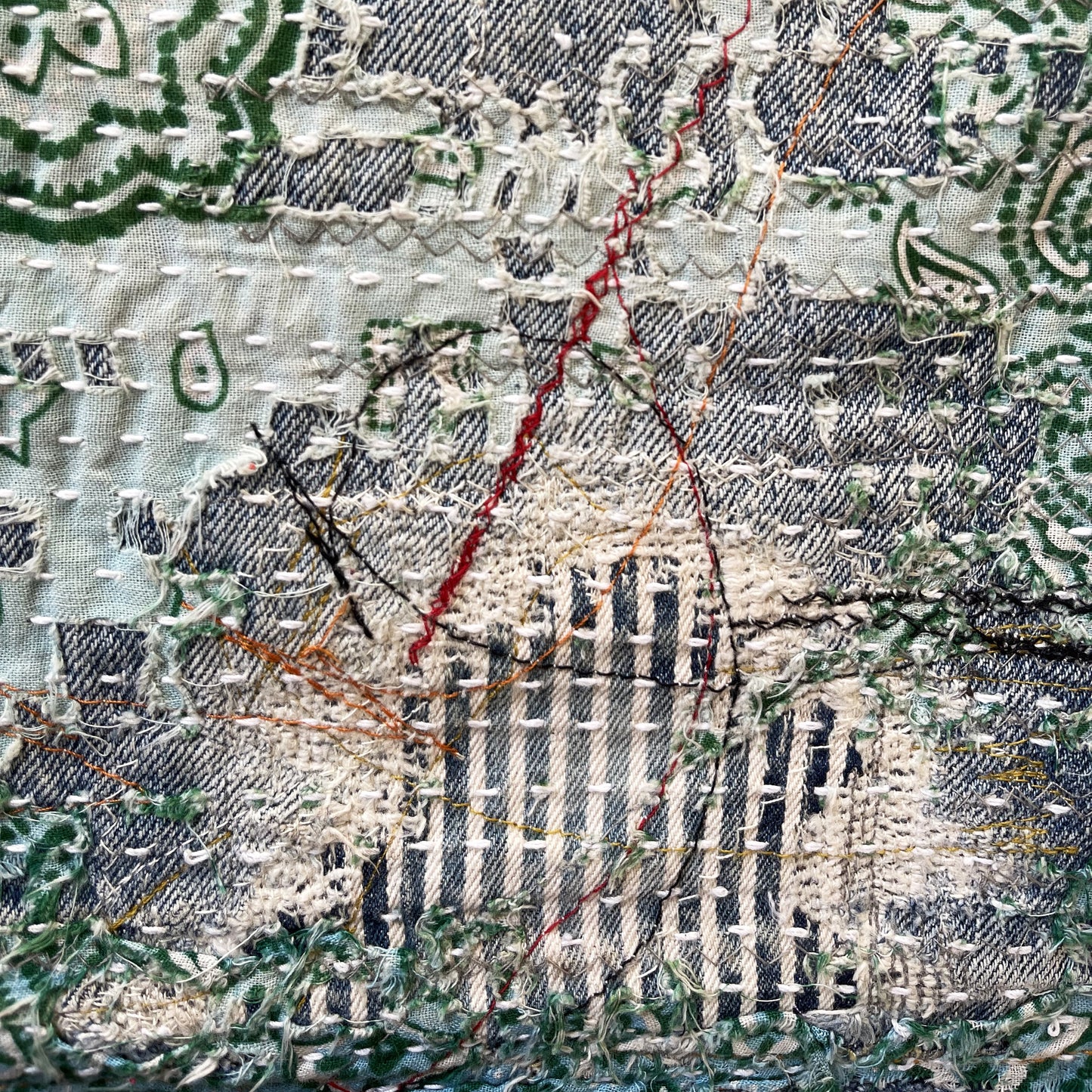 Boro Bandana Sashiko Distressed Jeans - W30"