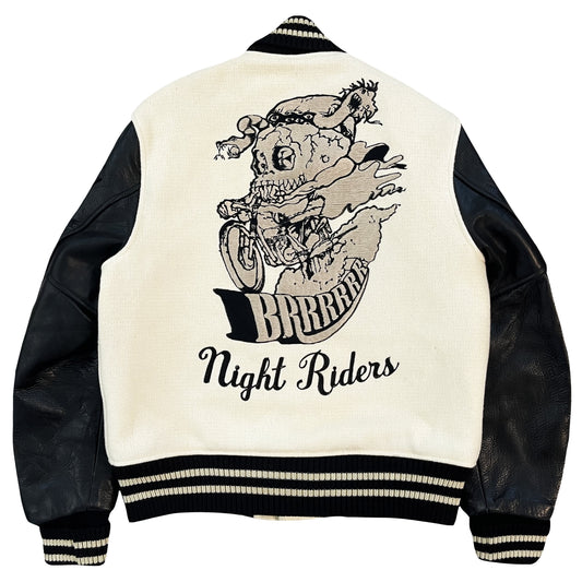 Whitesville 'Night Riders' Varsity Jacket - S | Small, White