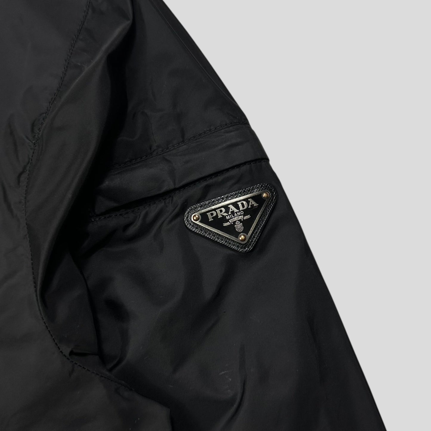 Prada Milano 2017 Triangle Plaque Logo Nylon Windbreaker Jacket - IT50 | Default Title, Black