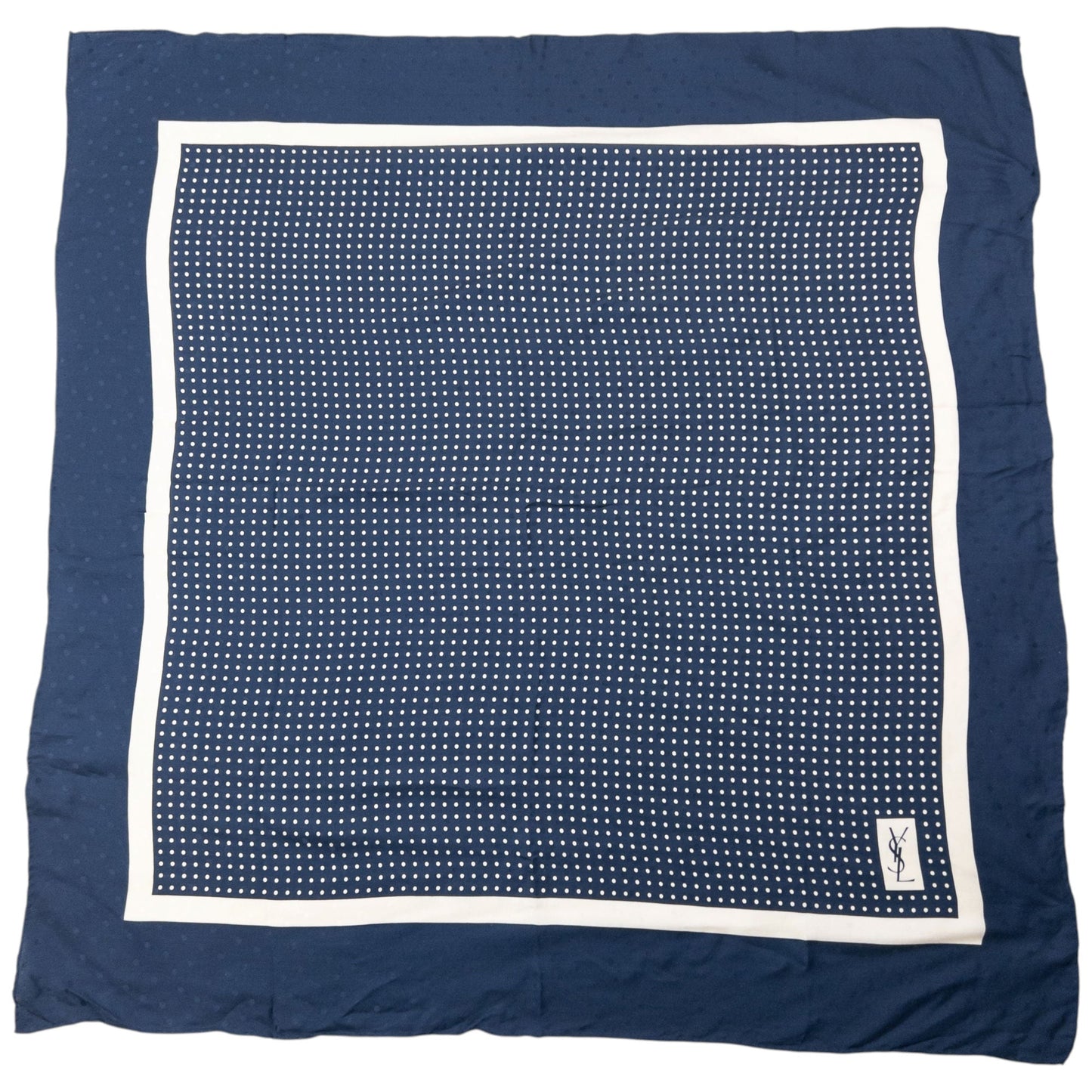Vintage 80s YSL Yves Saint Laurent Polka Dot Silk Scarf | O/S, Multicoloured