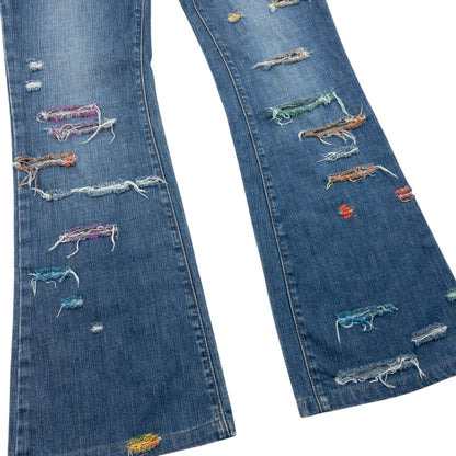 Vintage 2000s Dolce & Gabbana Distressed Denim Jeans Womens Size W26 | W26, Blue