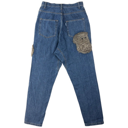Vintage Ne-Net By Issey Miyake Fur Patch Denim Jeans Size W27