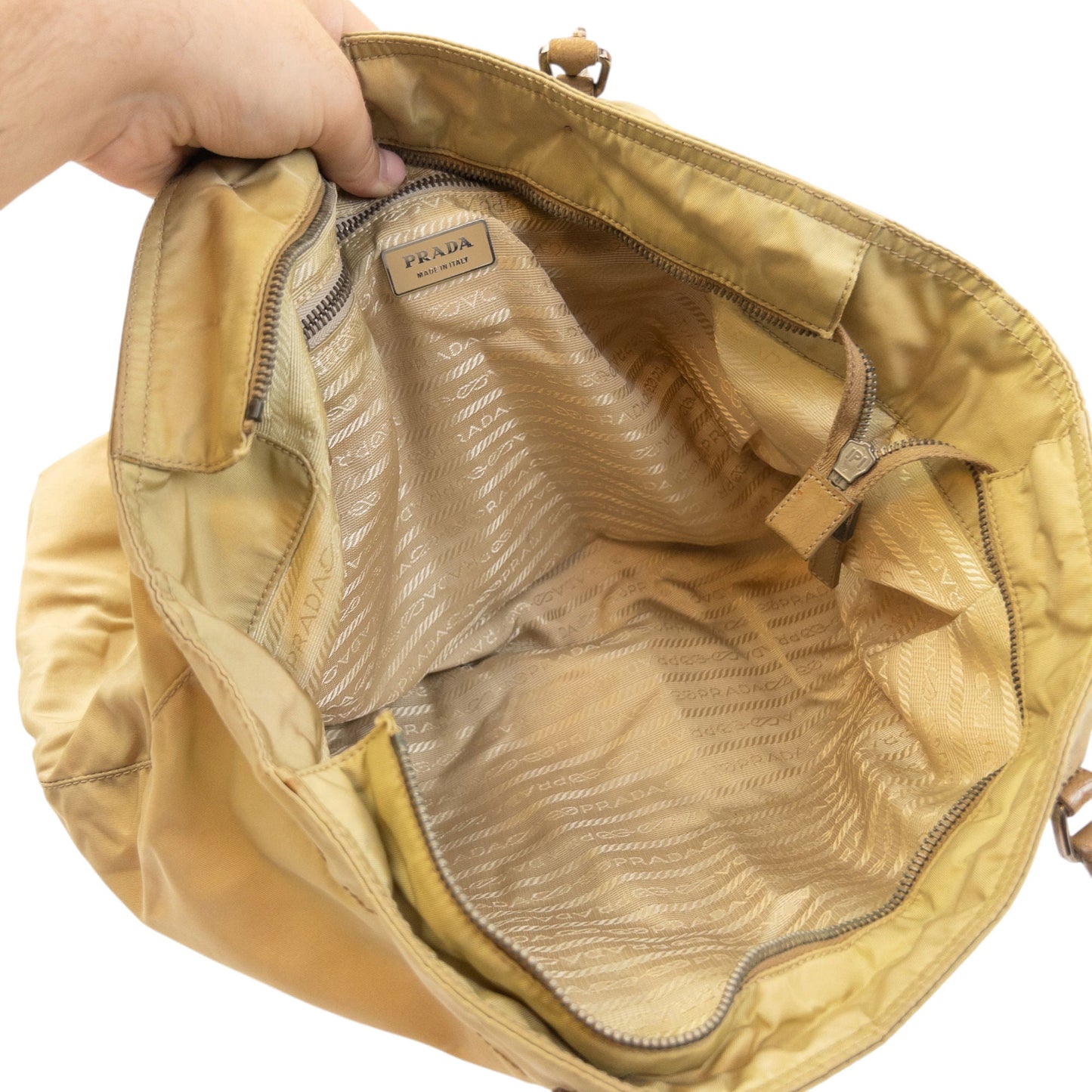 Vintage 2000s Prada Shoulder Bag | O/S, Beige