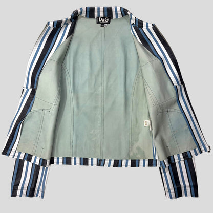 Dolce & Gabbana 00’s Leather Striped Blouson Work Jacket - M | Default Title, Multicoloured