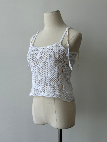 Vintage 2000s Crotchet Vest Top - S