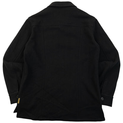 Vintage 2000s Armani Jeans Zip Up Wool Jacket Size L | Large, Black