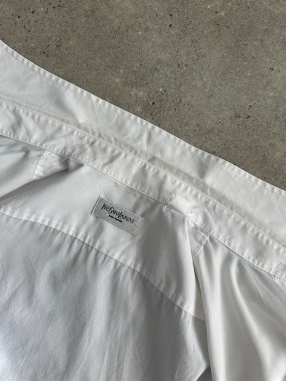 Yves Saint Laurent Pour Homme 2000s Cotton Short Sleeve Logo Shirt - L