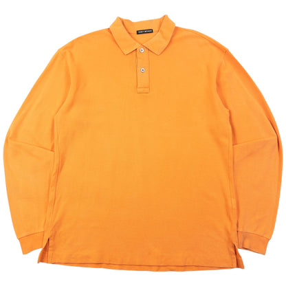 Vintage 2000s Issey Miyake Long Sleeve Polo Shirt Size M | Medium, Orange
