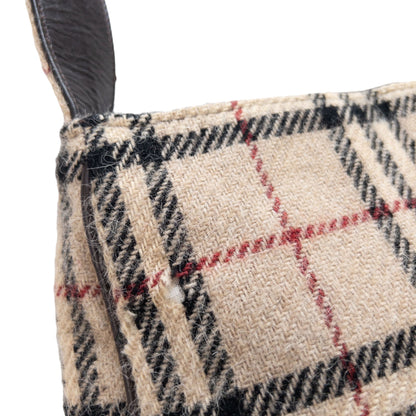 Vintage Burberry Nova Check Wool Shoulder Bag