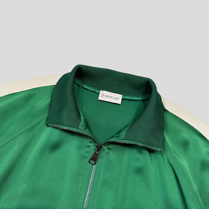 Moncler 2018 Satin Polyester Striped Track Jacket - 42 (M/L) | Medium, Green