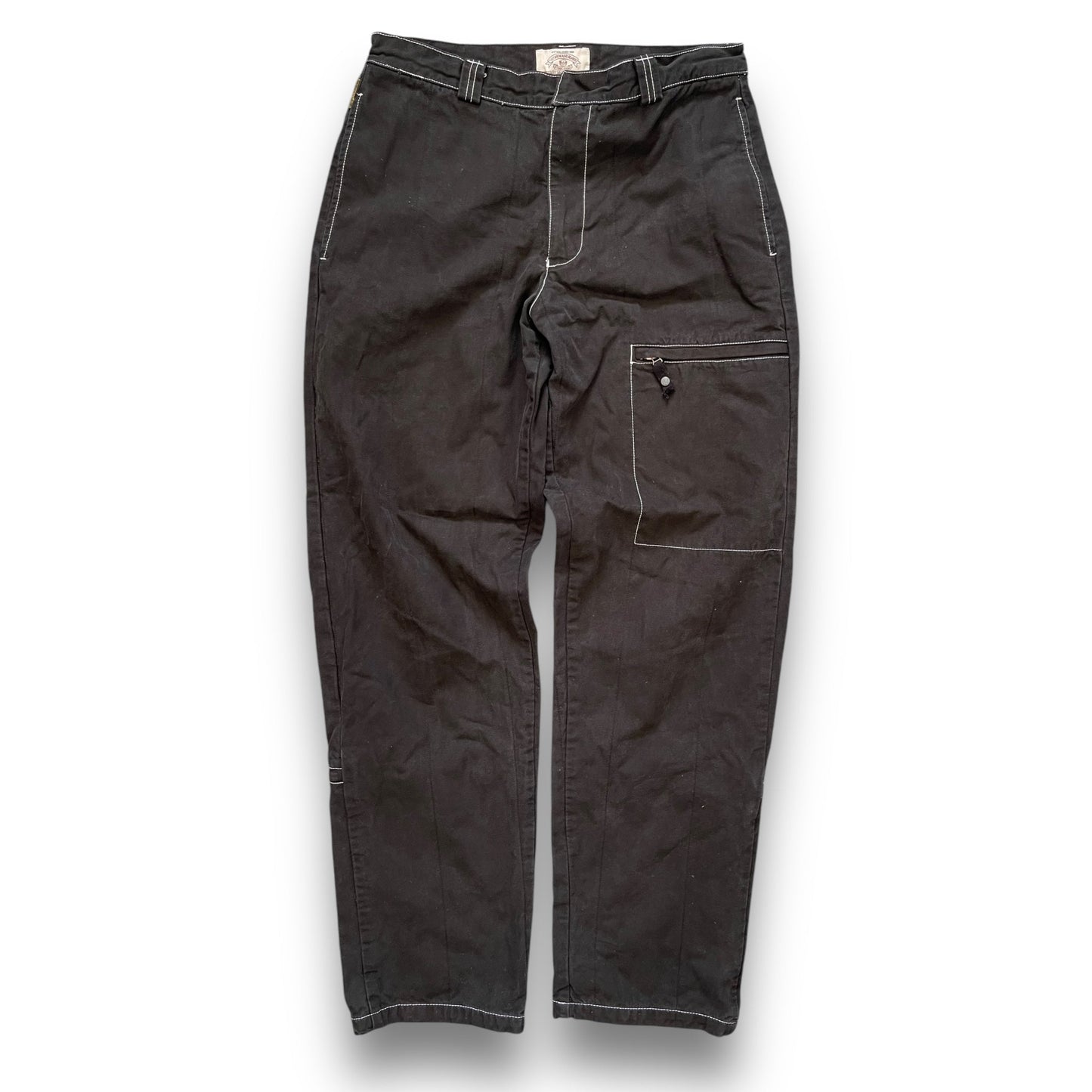 90's Armani Contrast Stitch Heavy Trousers (34) | Default Title, Black