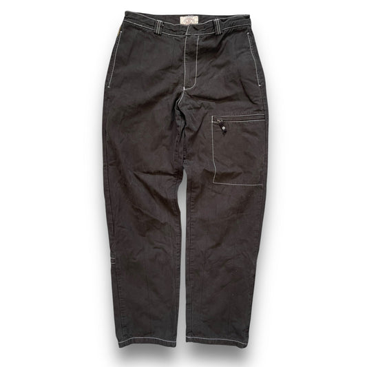 90's Armani Contrast Stitch Heavy Trousers (34) | Default Title, Black