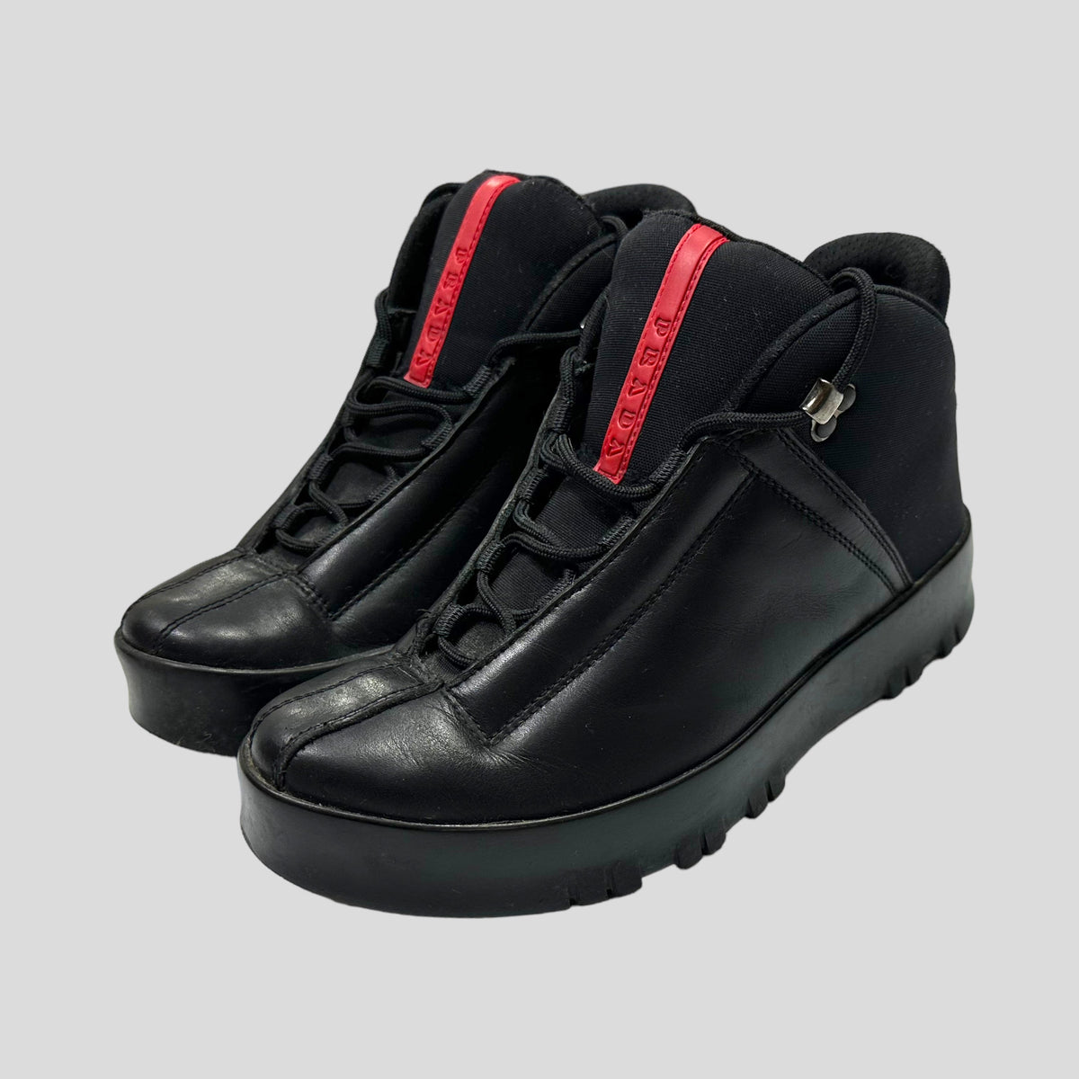 Prada Sport 00’s Leather & Nylon Boots - UK6 | 6, Black