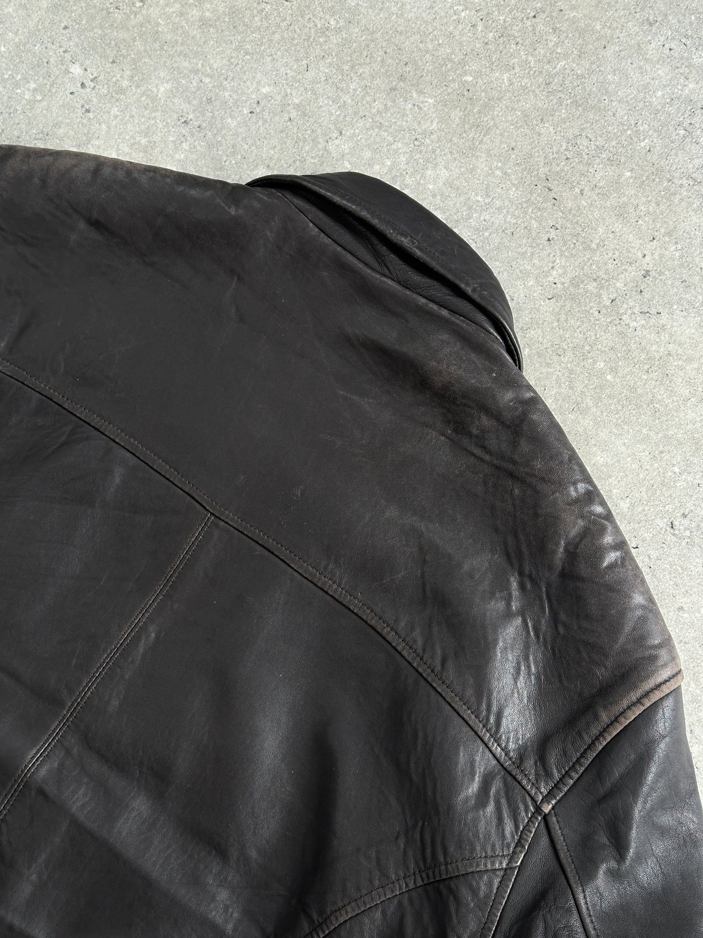 London Fog 1990s Distressed Leather Jacket - L