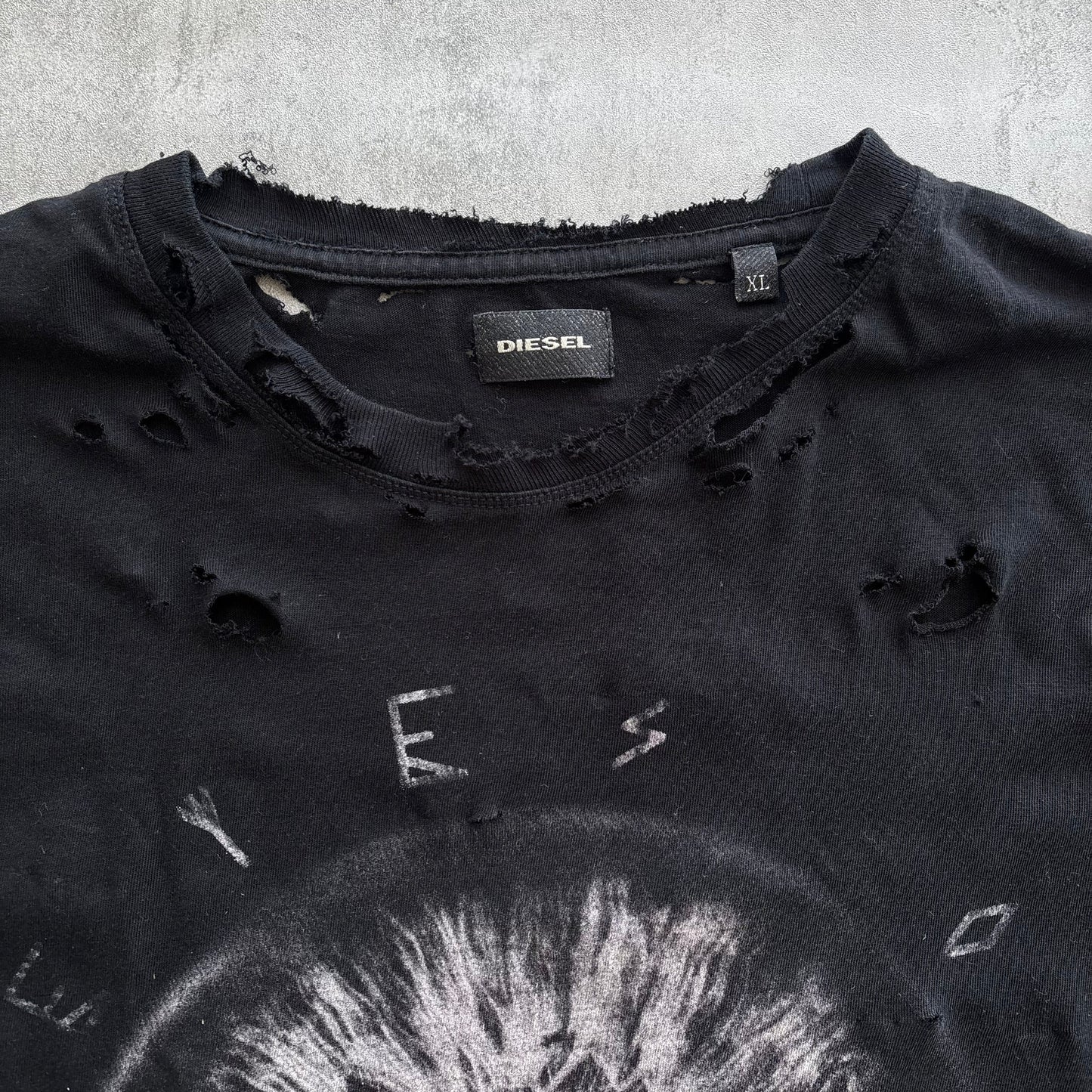 DIESEL DISTRESSED T-SHIRT | O/S, Red