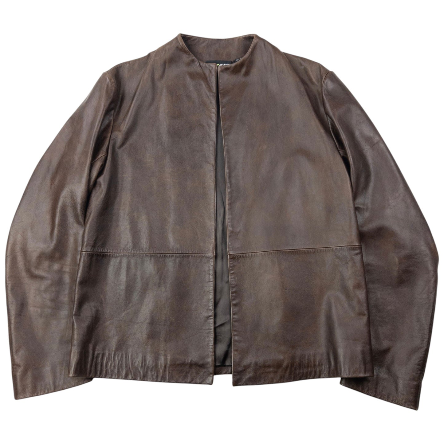 Vintage 2000s DKNY Jeans Leather Jacket Size S | Small, Brown