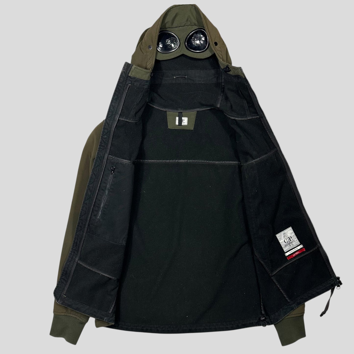 CP Company Khaki Soft Shell Goggle Jacket - S/M | Default Title, Multicoloured