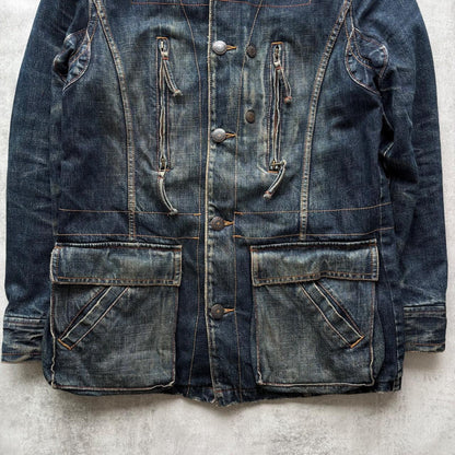 ARMANI DENIM PARKA JACKET | O/S, Faded Denim