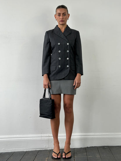 Italian Vintage Double Layered Front Split Mini Skirt - W24