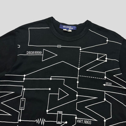 Junya Watanabe 2016 Abstract Print T-shirt - M/L | Large, Black